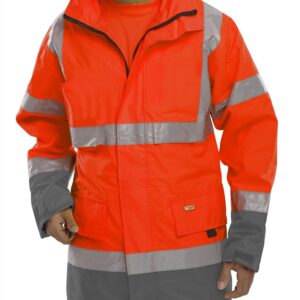 Beeswift Two Tone Breathable Traffic Jacket Red/Grey