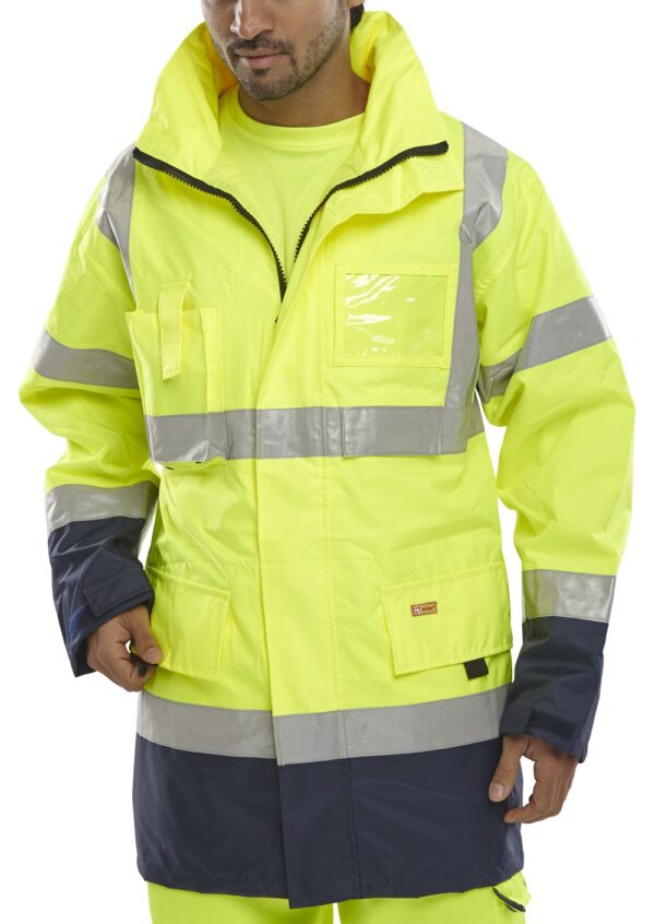 Beeswift Two Tone Breathable Traffic Jacket Saturn Yellow/Navy