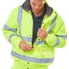 BeeSwift High Visibility Fleece Lined Bomber Jacket Saturn Yellow 1
