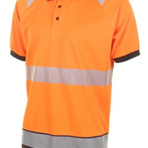 Beeswift Hi-Vis Two Tone Polo Shirt S/S Orange/Black