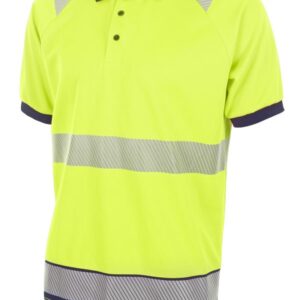 Beeswift Hi-Vis 2-Tone Polo Shirt S/S Yellow/Navy