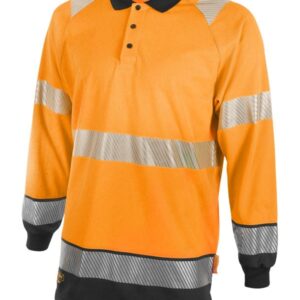 Beeswift Hi-Vis 2-Tone Polo Shirt L/S Orange/Black