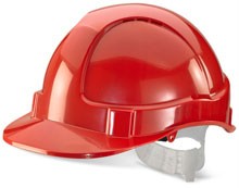 Beeswift Economy Vented Helmet Red Plastic Harness