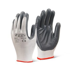 Click Nitrile P/C Polyester Glove Grey Pack Of 10