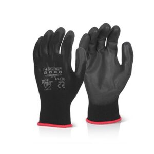 Click PU Coated Glove Black Pack Of 10