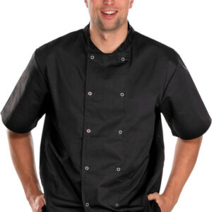 Click Chefs Jacket Short Sleeve Black