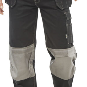 Kington Black Multi Pocket Trousers