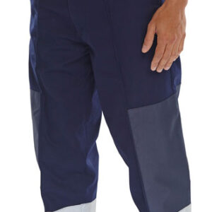 Poly Cotton Nylon Patch Trousers Navy