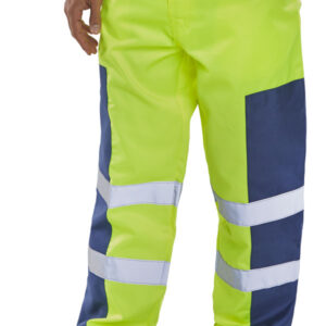 Click Yellow Trousers With Navy Nylon Patch