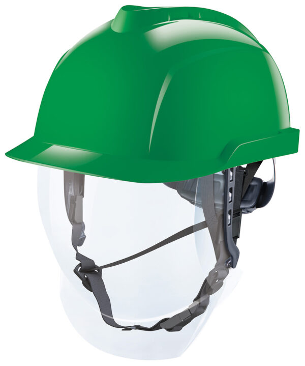 V-Gard 950, Helmet, Non-Vented, Green, Fas-Trac III Foam