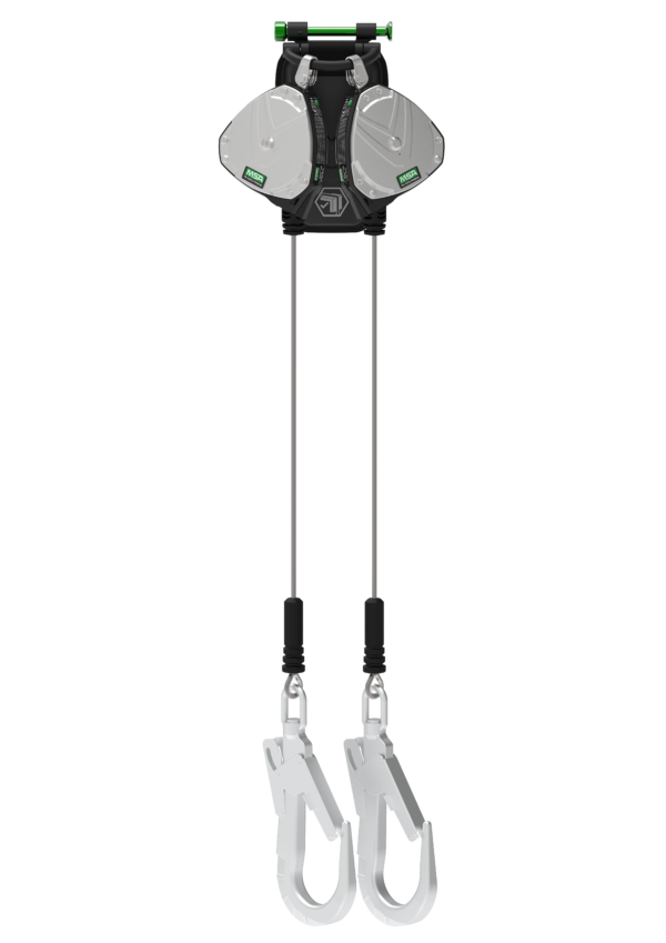 MSA V-Edge PFL, 2.4m, Cable, Twin-Leg, Aluminium Swivel Scaffold Hook